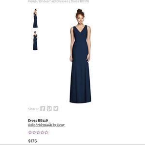 Bella Bridesmaid dress BB116, Midnight Navy, size 4